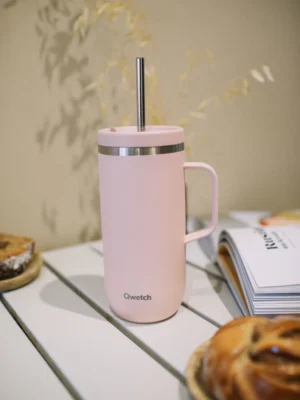 Pastel Rose Cold Cup isotherme avec Anse Contenance 600ml