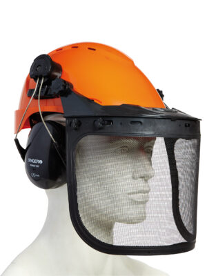 Kit forestier constitué d'un casque, d'un antibruit et d'une visière grillagée Ref.FOREST1